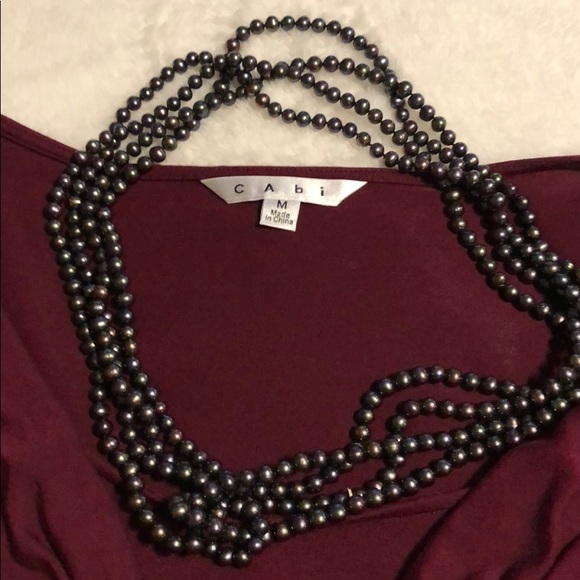 CAbi long sleeve side-ruched top. Medium. - Picture 5 of 5